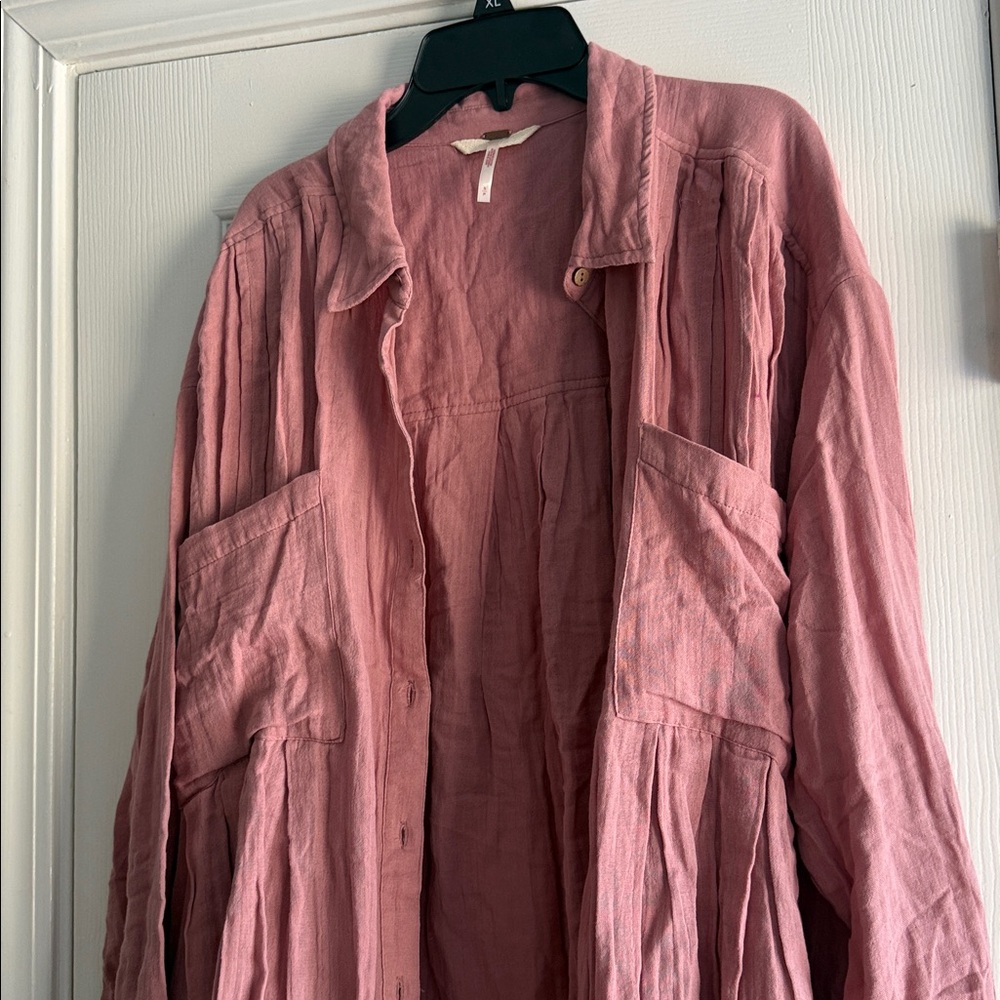 Free People Voyager Shirtdress Button-Front Oversized Dress - Picture 12 of 16